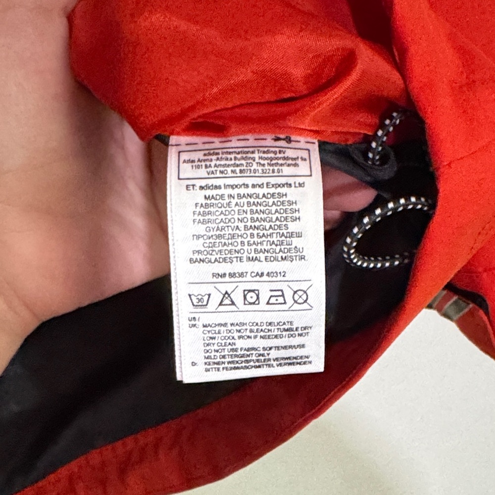 Adidas Red and Gray Hooded Jacket - Picture 6 of 7